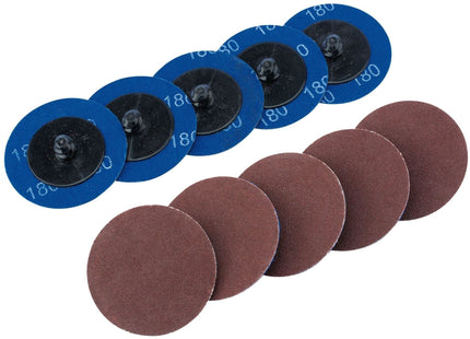 Draper Aluminium Oxide Sanding Discs, 50mm, 180 Grit (Pack of 10) 75612 Draper - Town Tools