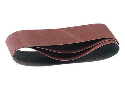 Draper Aluminium Oxide Sanding Belts, 533 x 75mm, 80 Grit (Pack of 3) Draper - Town Tools