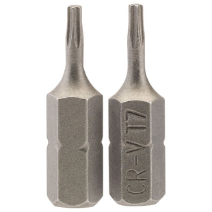 Draper TX-STAR Insert Bit, 1/4" Hex, 25mm Long, T7 (Pack of 2) Draper - Town Tools