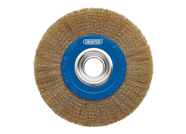 Draper Brassed Steel Bench Grinder Wire Wheel Brush, 200 x 31.75mm Draper - Town Tools