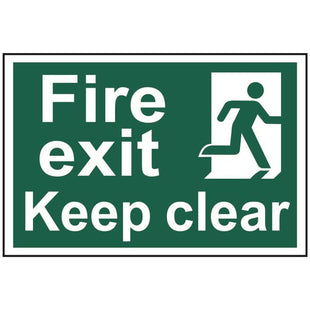 Scan Fire Exit Keep Clear - PVC Sign 300 x 200mm Scan - RockBottom Nothampton