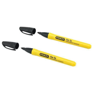 Stanley® Hand Tools Fine Tip Permanent Marker Black (Pack 2) STANLEY® Hand Tools - RockBottom Nothampton