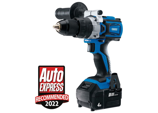 Draper D20 20V Brushless Combi Drill, 1 x 4.0Ah Battery, 1 x Fast Charger 79894 Draper - Town Tools