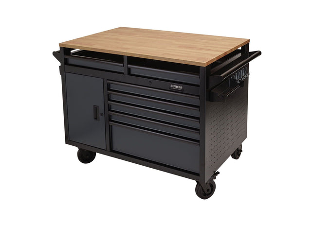 Draper BUNKER Multi-Functional Workbench Roller Tool Cabinet, 14 Drawer, 48", Gr Draper - Town Tools