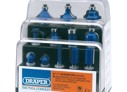 Draper TCT Router Bit Set, 1/4" (12 Piece) 72892 Draper - Town Tools