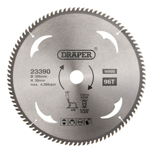 Draper TCT Circular Saw Blade for Wood, 305 x 30mm, 96T 23390 Draper - Town Tools