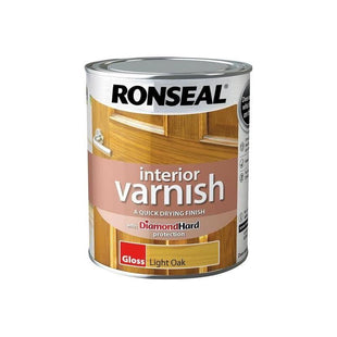 Ronseal Interior Varnish Quick Dry Gloss Light Oak Gloss 750ml Ronseal - RockBottom Nothampton