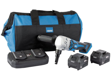 Draper D20 20V Brushless Nibbler, 2 x 3.0Ah Batteries, 1 x Twin Charger, 1 x Bag Draper - Town Tools