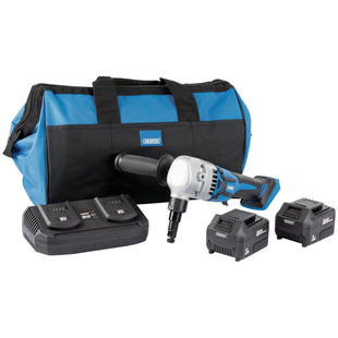 Draper D20 20V Brushless Nibbler, 2 x 3.0Ah Batteries, 1 x Twin Charger, 1 x Bag Draper - Town Tools