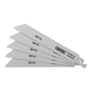 Draper Bi-metal Reciprocating Saw Blades for Metal, 150mm, 10tpi (Pack of 5) Draper - Town Tools