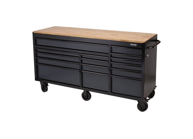 Draper BUNKER Workbench Roller Tool Cabinet, 15 Drawer, 72", Grey 08241 Draper - Town Tools