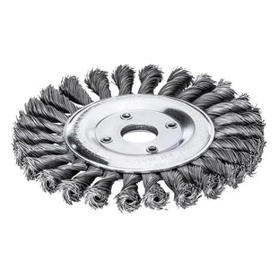 Lessmann Knot Wheel Brush 115 x 14mm 22.2mm Bore, 0.50 Steel Wire Lessmann - RockBottom Northampton