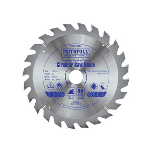 Faithfull TCT Circular Saw Blade 152 x 20mm x 24T POS Faithfull - RockBottom Northampton