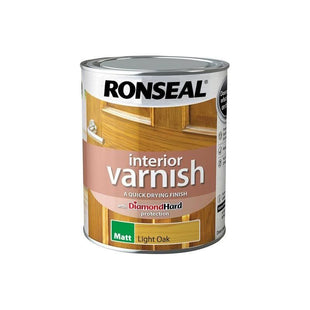 Ronseal Interior Varnish Quick Dry Matt Light Oak 750ml Ronseal - RockBottom Nothampton