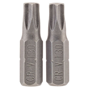 Draper TX-STAR Insert Bit, 1/4" Hex, 25mm Long, T30 (Pack of 2) Draper - Town Tools