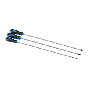 Draper Extra Long Reach Soft Grip Screwdriver Set, 450mm (3 Piece) 32603 Draper - Town Tools