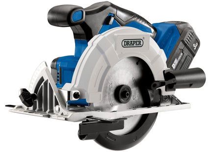 Draper D20 20V Brushless Circular Saw, 1 x 3.0Ah Battery, 1 x Fast Charger 00594 Draper - Town Tools