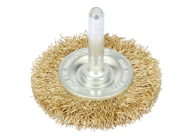 Draper Brassed Steel Crimped Wire Wheel Brush, 50mm 41427 Draper - Town Tools