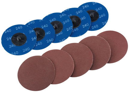 Draper Aluminium Oxide Sanding Discs, 75mm, 240 Grit (Pack of 10) 75619 Draper - Town Tools