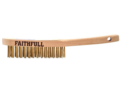 Faithfull Brass Scratch Brush, Three Row Faithfull - RockBottom Northampton