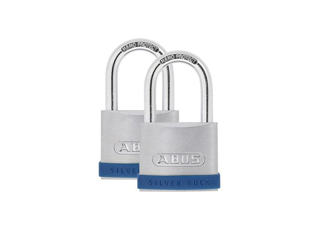 Abus Mechanical 50mm Silver Rock™ 5 Padlock Twin Pack ABUS Mechanical - RockBottom Northampton