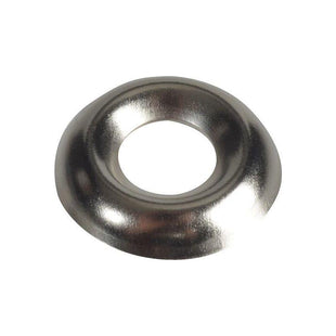 Forgefix Screw Cup Washers Solid Brass Nickel Plated No.6 Bag 200 ForgeFix - RockBottom Northampton