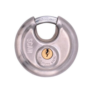 Scan Stainless Steel Disk Type Padlock 70mm Scan - RockBottom Nothampton