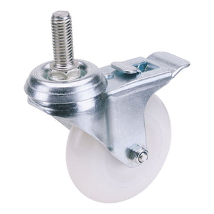 Draper Swivel Bolt Fixing Nylon Wheel with Brake, 75mm Diameter, S.W.L. 70kg Draper - Town Tools