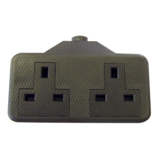 Dencon Trailing Socket 13A 2-Gang Black Dencon - RockBottom Northampton