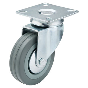 Draper Swivel Plate Fixing Rubber Castor, 75mm Diameter, S.W.L. 70kg Draper - Town Tools