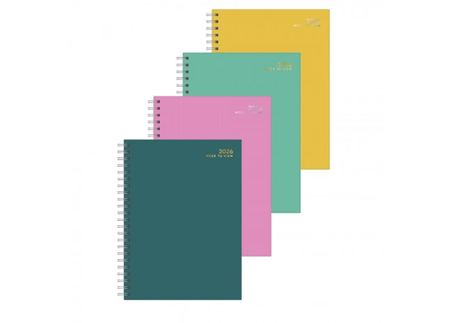 A5 WTV Colour Block Spiral Diary in CDU