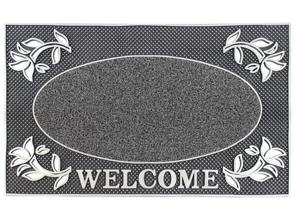 JVL Welcome Pin Scraper Mat 45x75cm Silver