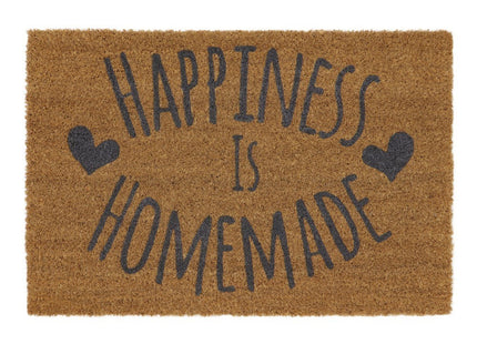 JVL Latex Coir Doormat - Happiness 40x60cm