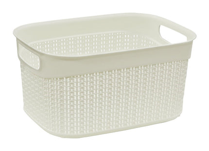 Jvl Loop Rectangular Basket 9L White