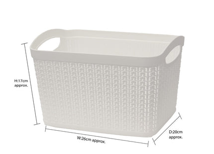 Jvl Loop Rectangular Basket 6.6L White