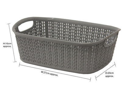 Jvl Loop Rectangular Basket 3L Grey