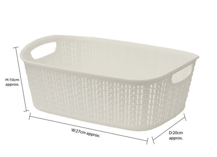 Jvl Loop Rectangular Basket 3L White