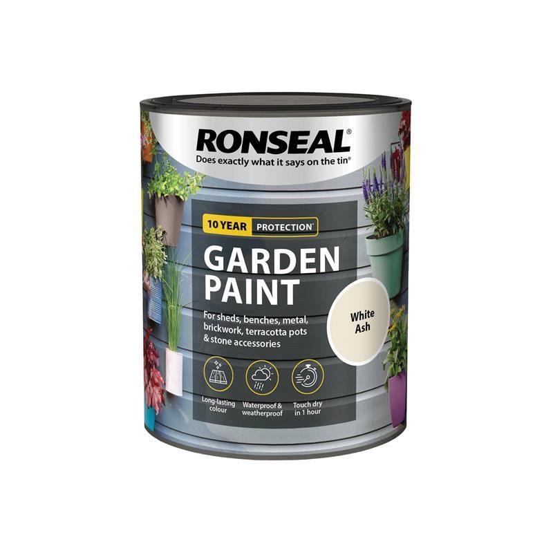 Ronseal Garden Paint White Ash 750ml Ronseal - RockBottom Nothampton