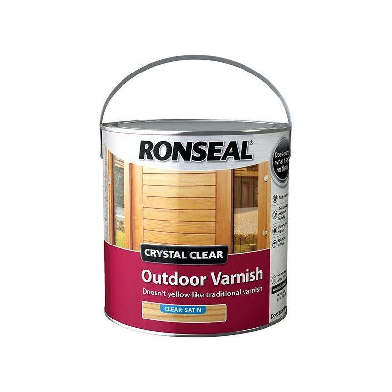Ronseal Crystal Clear Outdoor Varnish Satin 2.5 litre Ronseal - RockBottom Nothampton