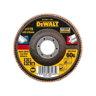 Dewalt Power Tools Extreme Flap Disc 115 x 22.2mm 60G DeWALT Power Tools - RockBottom Northampton