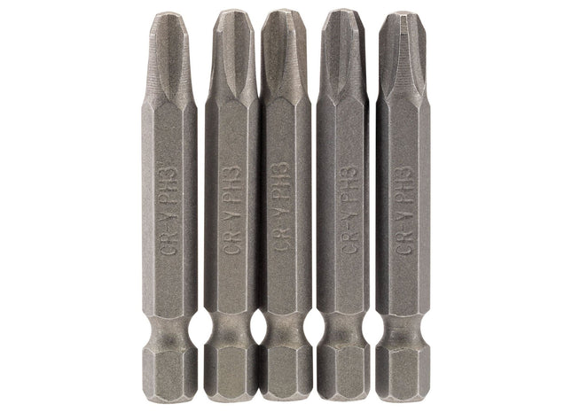 Draper Cross Slot Insert Bit, 1/4" Hex, 50mm Long, No.3 (Pack of 5) 64290 Draper - Town Tools 