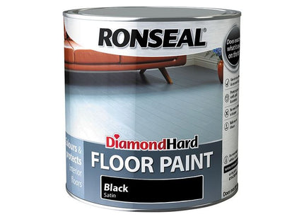 Ronseal Diamond Hard Floor Paint Satin Black 2.5 litre Ronseal - RockBottom Nothampton