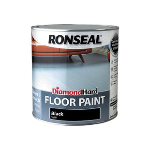 Ronseal Diamond Hard Floor Paint Satin Black 2.5 litre Ronseal - RockBottom Nothampton