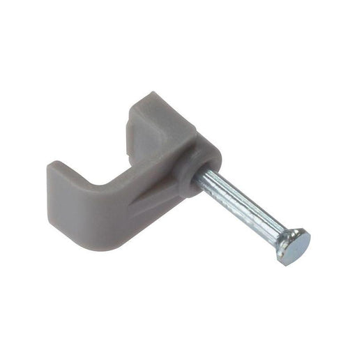 Forgefix Cable Clip Flat Grey 4.00mm Box 100 ForgeFix - RockBottom Northampton