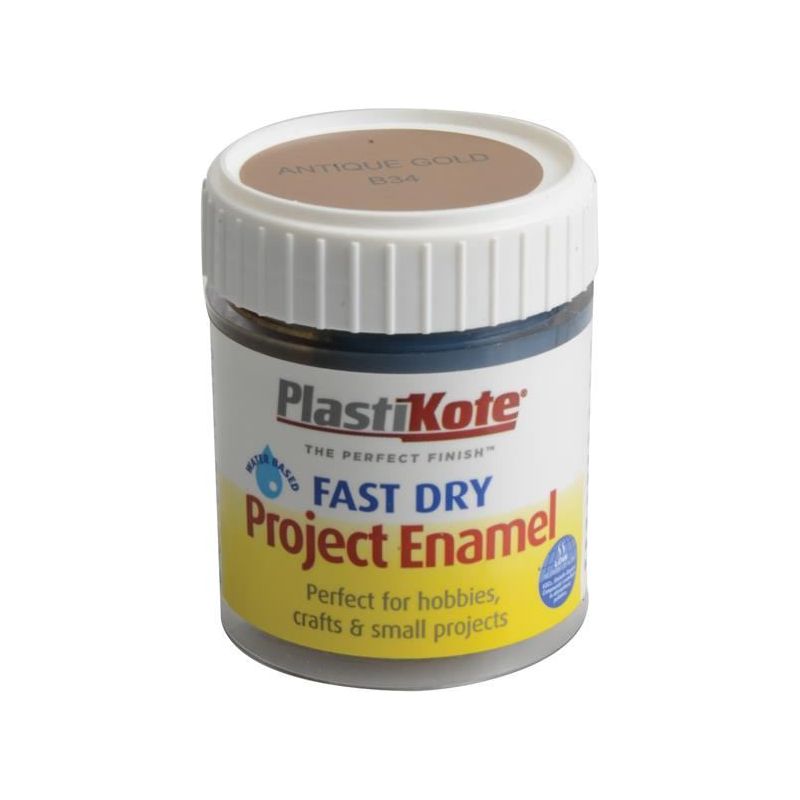 Plastikote Fast Dry Enamel Paint B34 Bottle Antique Gold 59ml PlastiKote - RockBottom Nothampton
