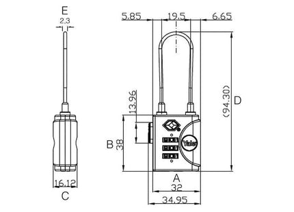 Yale Locks TSA Soft Shackle Padlock 32mm Yale Locks - RockBottom Northampton