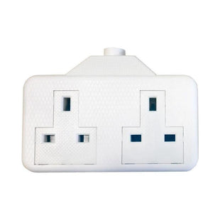 Smj White Trailing Extension Socket 13A 2-Gang SMJ - RockBottom Nothampton