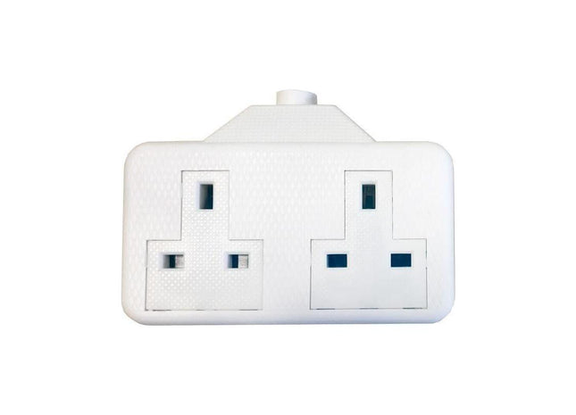 Smj White Trailing Extension Socket 13A 2-Gang SMJ - RockBottom Nothampton