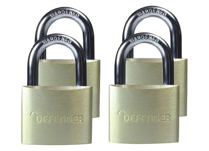 Defender Aluminium Padlock Quad Pack 40mm DEFENDER - RockBottom Northampton