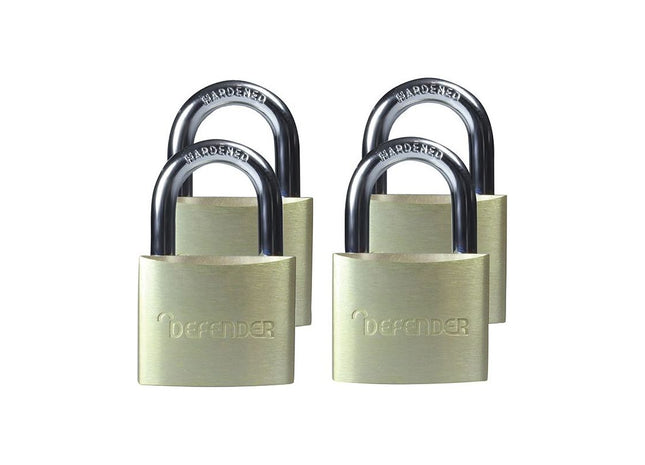 Defender Aluminium Padlock Quad Pack 40mm DEFENDER - RockBottom Northampton